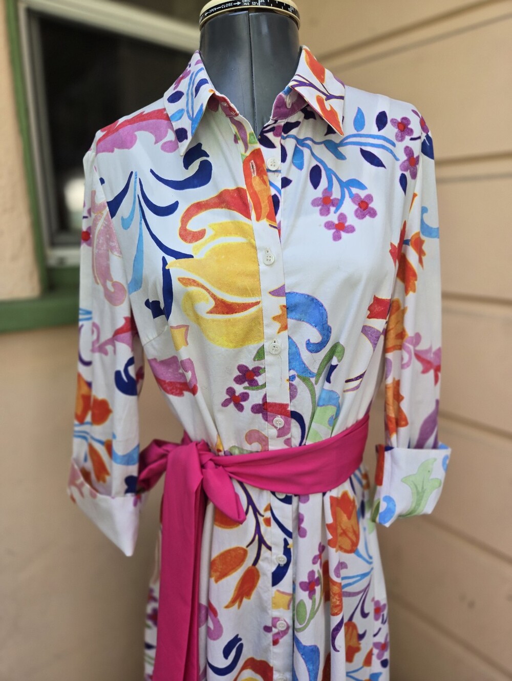 Vibrant Zara Summer Floral Button-Down Shirt Dress Size 10 - Picture 2 of 9